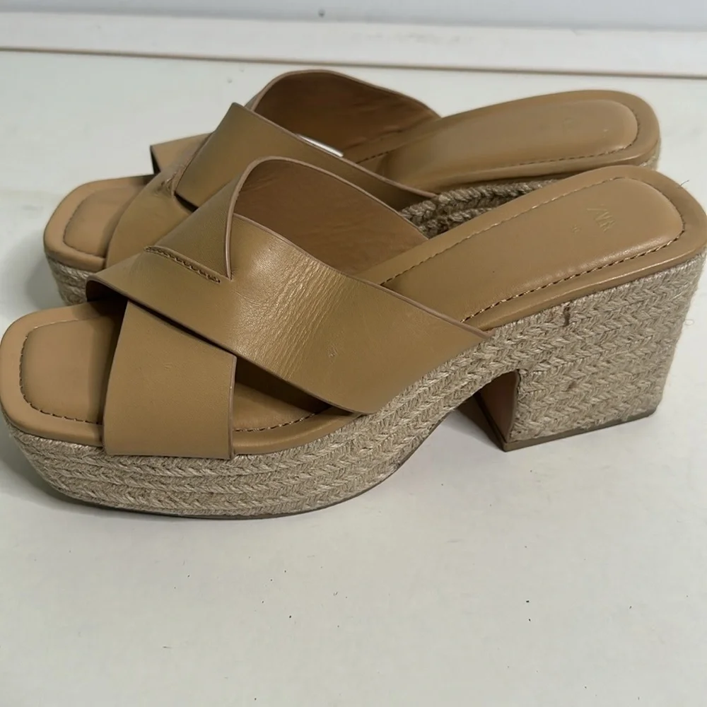 Zara tan platforms sandal size 40/9